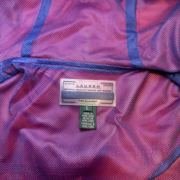 Lauren Ralph Lauren Hooded Rain Jacket Anorak Red Women’s Large VTG 90s Gorpcore - Picture 6 of 16